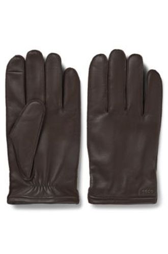 Gants en cuir adaptés aux écrans tactiles avec logo en métal - Boss - Modalova