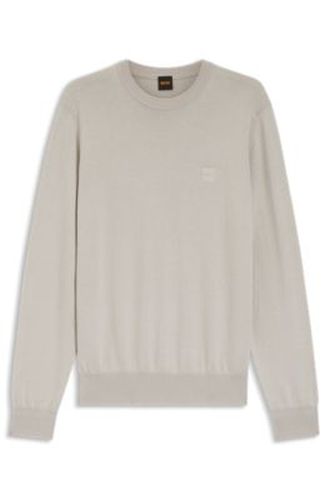 Pull en coton mélangé avec écusson logo - Boss - Modalova