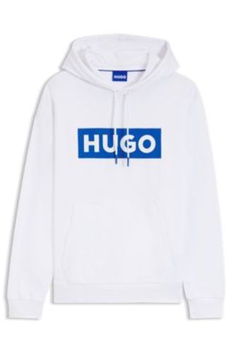 Sweat à capuche en molleton de coton avec logo imprimé rectangulaire - HUGO - Modalova