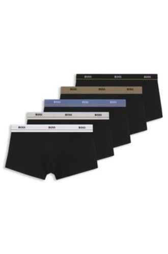 Lot de cinq boxers courts en coton stretch - Boss - Modalova
