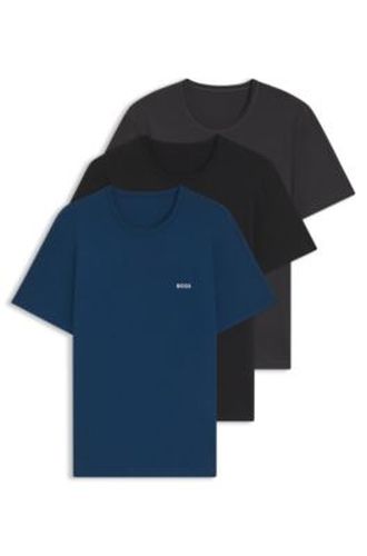 Lot de trois t-shirts en coton à logo brodé - Boss - Modalova