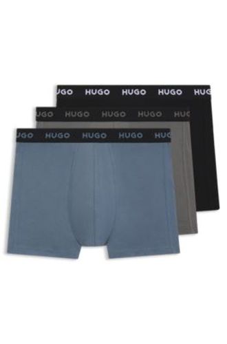 Lot de trois boxers longs à logo en coton stretch - HUGO - Modalova