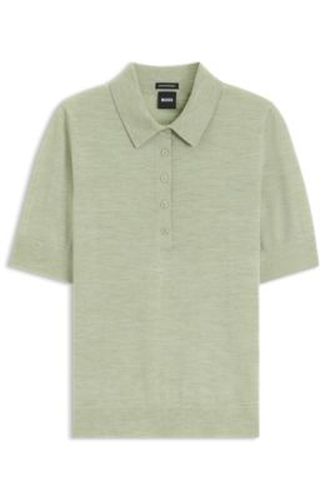 Polo en maille de laine mérinos - Boss - Modalova