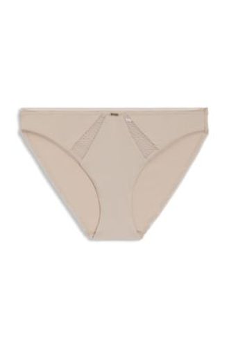 Slip en microfibre avec empiècements en dentelle - Boss - Modalova
