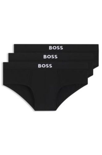 ONE Lot de trois slips en coton stretch - Boss - Modalova