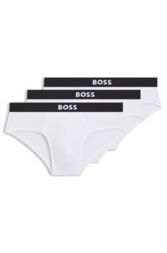 ONE Lot de trois slips en coton stretch - Boss - Modalova