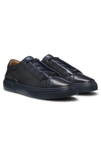 Gary baskets en cuir brossé à lacets élastiques - Boss - Modalova