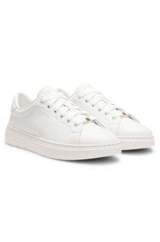 Baskets en cuir avec logos emés - Boss - Modalova