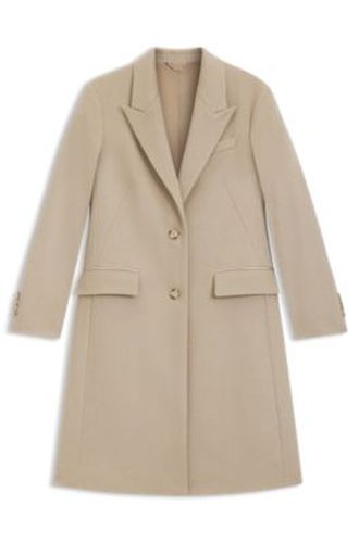 Manteau Regular en laine avec revers en pointe - Boss - Modalova
