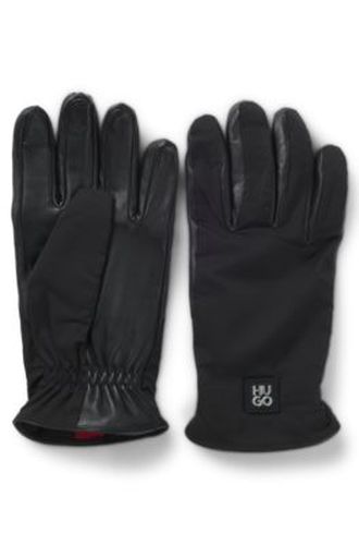 Gants hybrides en nylon et cuir - HUGO - Modalova