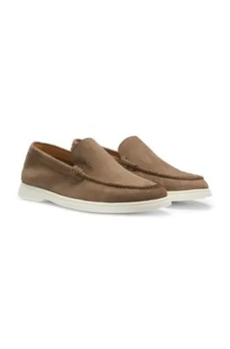 Mocassins en cuir suédé avec logo emé - Boss - Modalova