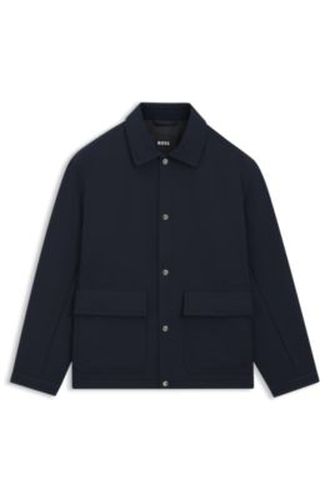 Veste coupe décontractée en tissu déperlant peau de pêche - Boss - Modalova