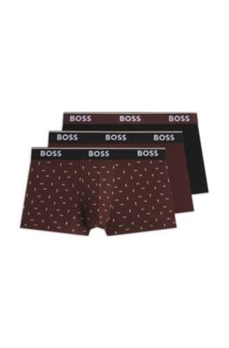 Lot de trois boxers courts en coton stretch à logo - Boss - Modalova