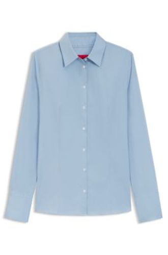 Chemisier Slim en twill de coton mélangé facile à repasser - HUGO - Modalova