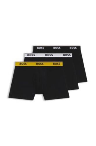 Lot de trois boxers longs en coton stretch - Boss - Modalova