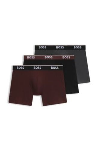 Lot de trois boxers longs en coton stretch - Boss - Modalova