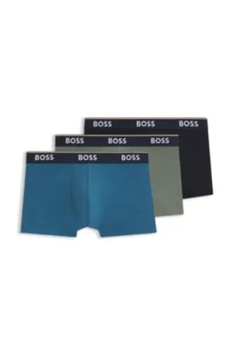 Lot de trois boxers courts en coton stretch - Boss - Modalova