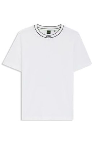 T-shirt en coton à col rond logoté - Boss - Modalova