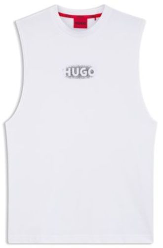 Débardeur en jersey de coton à logo imprimé - HUGO - Modalova