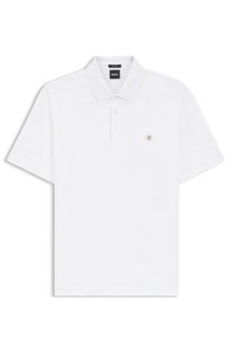 Polo en coton mercerisé avec monogramme double B - Boss - Modalova