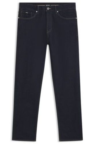 Jean à la coupe droite en denim stretch indigo - Boss - Modalova