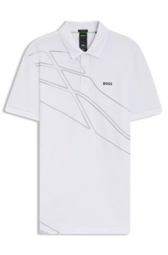 Polo Paddy en coton mélangé avec logo artistique - Boss - Modalova