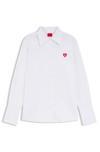 Chemisier Relaxed en coton Oxford avec logo cœur - HUGO - Modalova