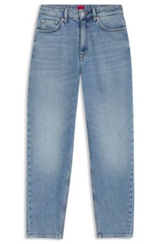 Jean Mom en denim stretch bleu avec poche en relief - HUGO - Modalova