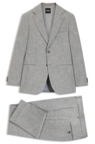 Costume Slim deux pièces en coton et laine vierge - Boss - Modalova