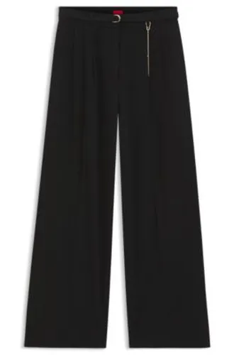 Pantalon à la coupe droite avec chaîne mousqueton ton or - HUGO - Modalova