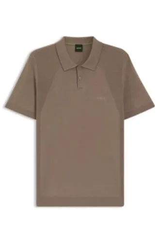 Polo en maille de coton mélangé avec Structure bodymapping - Boss - Modalova