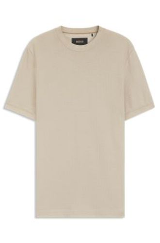 T-shirt en coton mercerisé et natté - Boss - Modalova