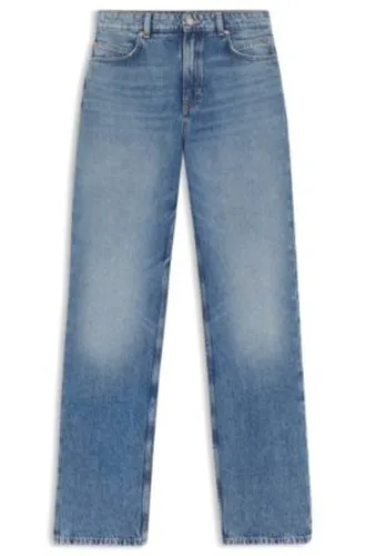 Jean taille haute Regular Fit en denim rigide - Boss - Modalova