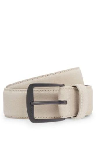 Ceinture en cuir suédé italien avec boucle couleur acier - Boss - Modalova