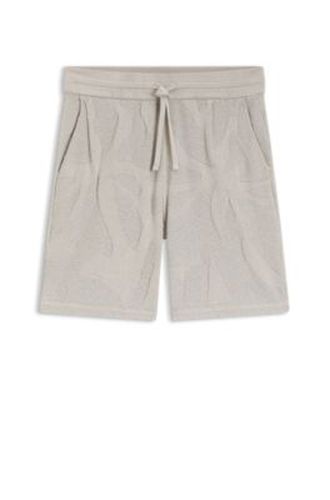 Short en coton mélangé avec graphiques tricotés - Boss - Modalova