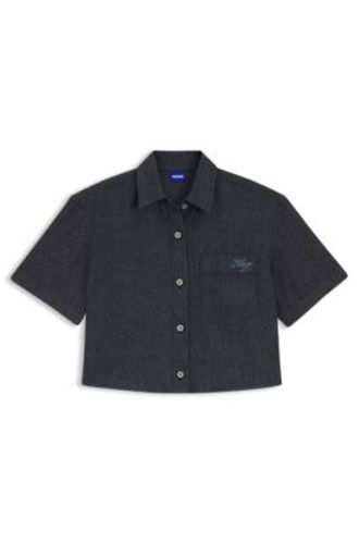 Chemisier court coupe décontractée en denim léger - HUGO - Modalova