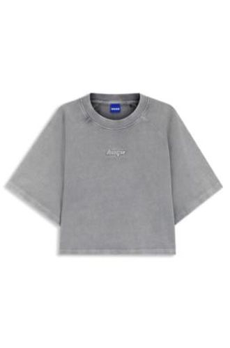 T-shirt coupe décontractée en coton éponge avec logo en relief - HUGO - Modalova