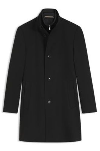 Manteau habillé en tissu stretch à micro motif - Boss - Modalova