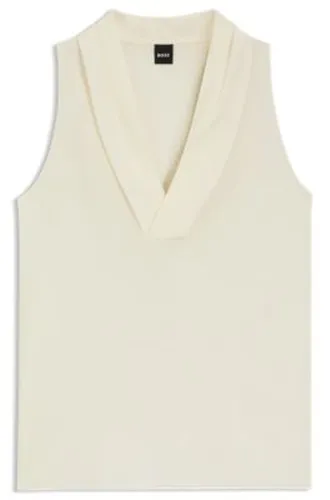 Blouse sans manches en soie lavée au sable avec encolure en V - Boss - Modalova