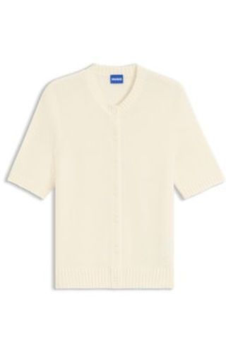 Cardigan Regular en laine vierge mélangée - HUGO - Modalova