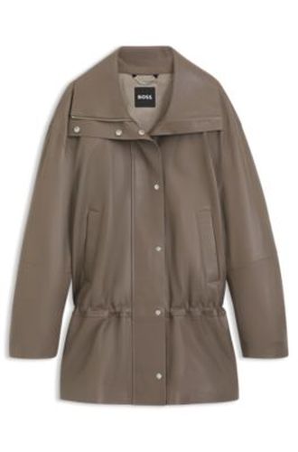 Veste en cuir froncée - Boss - Modalova