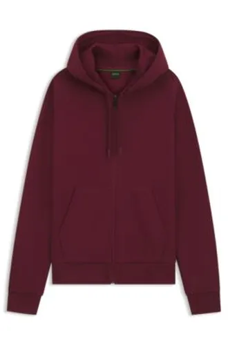 Sweat à capuche zippé en coton stretch - Boss - Modalova