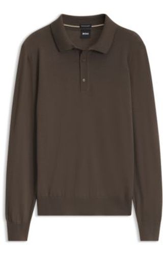 Pull col polo en laine mérinos - Boss - Modalova