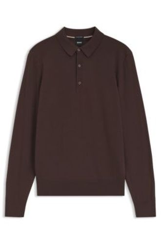 Pull col polo en laine mérinos - Boss - Modalova