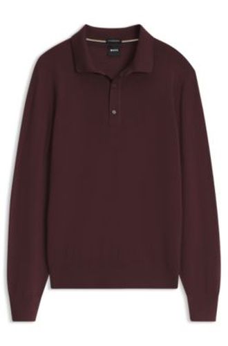 Pull col polo en laine mérinos - Boss - Modalova