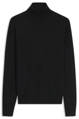 Pull en laine mérinos extra fine avec col cheminée - Boss - Modalova