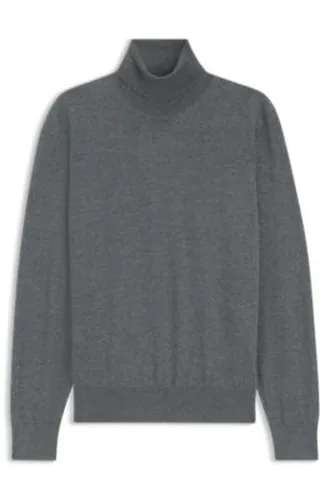 Pull en laine mérinos extra fine avec col cheminée - Boss - Modalova
