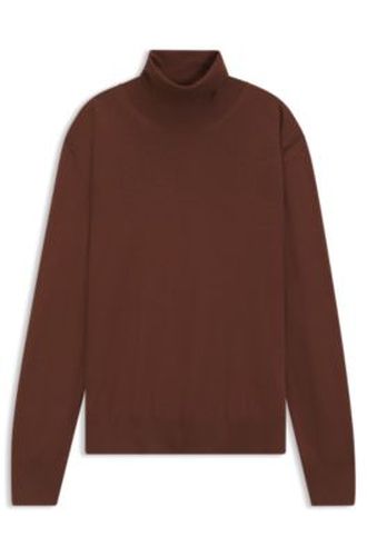 Pull en laine mérinos extra fine avec col cheminée - Boss - Modalova