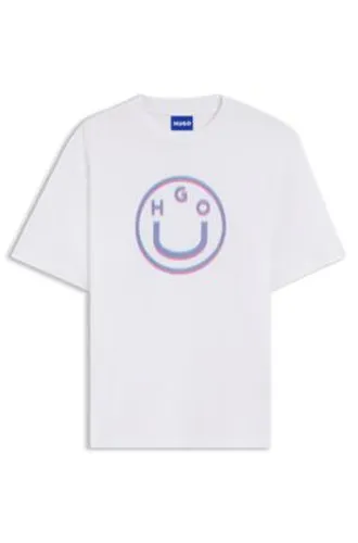 T-shirt en jersey de coton à logo graphique - HUGO - Modalova