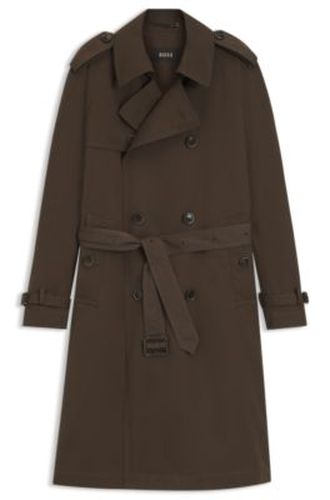 Trench croisé en coton et en soie - Boss - Modalova